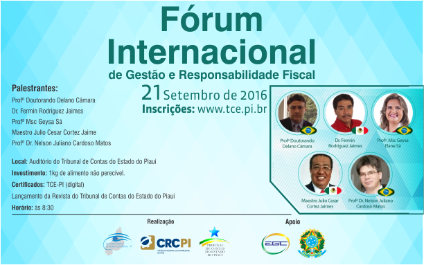 Fórum Internacional de Gestão e Responsabilidade Fiscal acontece dia 21 em Teresina