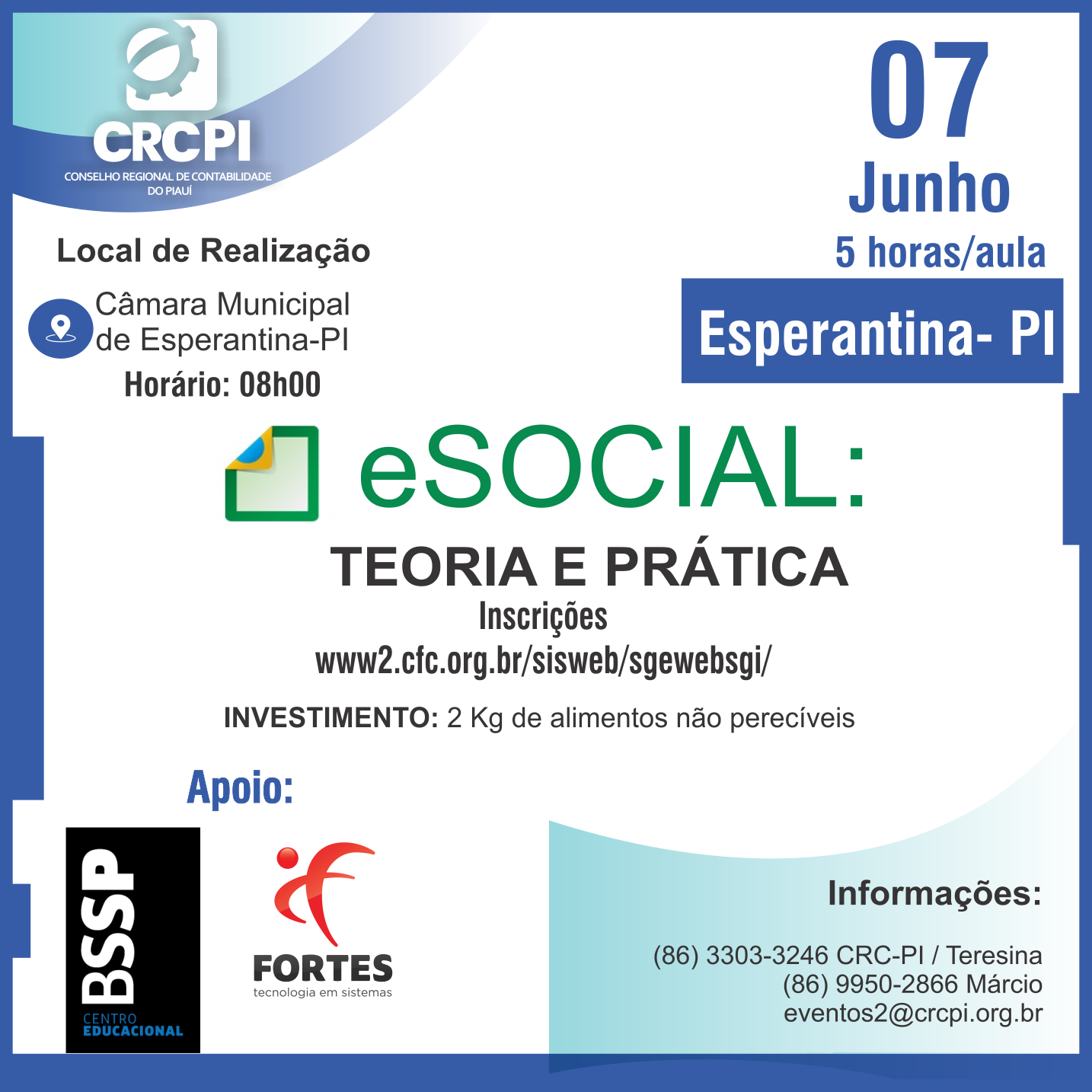 CRC-PI realiza curso sobre eSocial no município de Esperantina