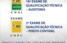CFC Divulga os locais de provas do 18º Exame de Qualificação Técnica – Auditoria e do 2º Exame de Qualificação Técnica – Perito Contábil