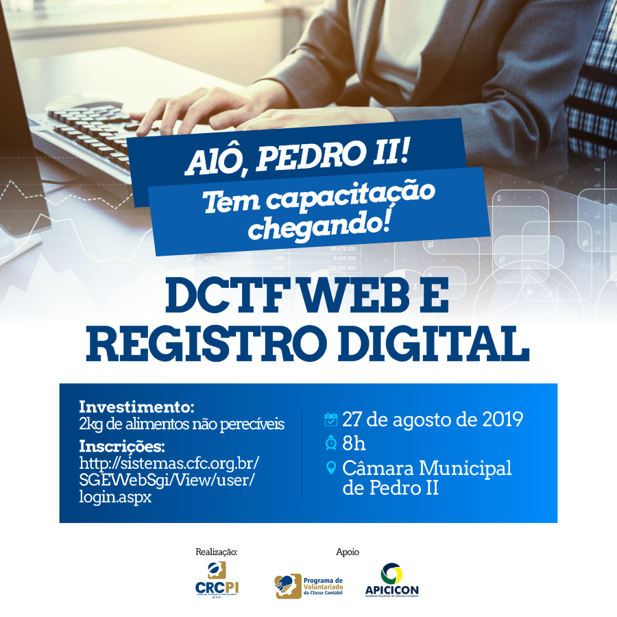 Pedro II receberá capacitação em DCTFWeb e Registro Digital